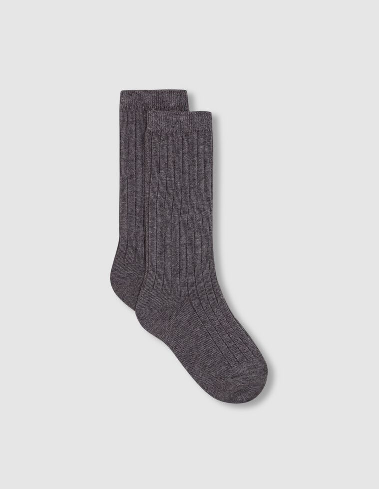 Meias caneladas cinza