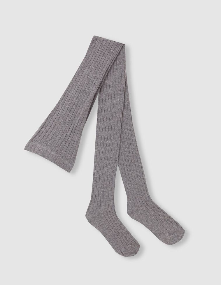 Collants básicos canelados cinza