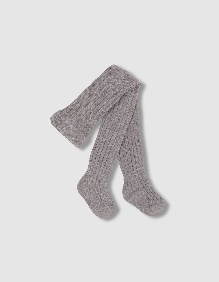 Collants básicos canelados cinza