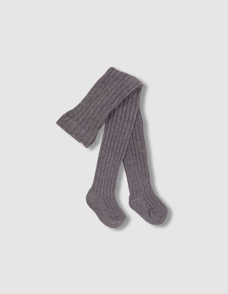 Collants básicos canelados cinza