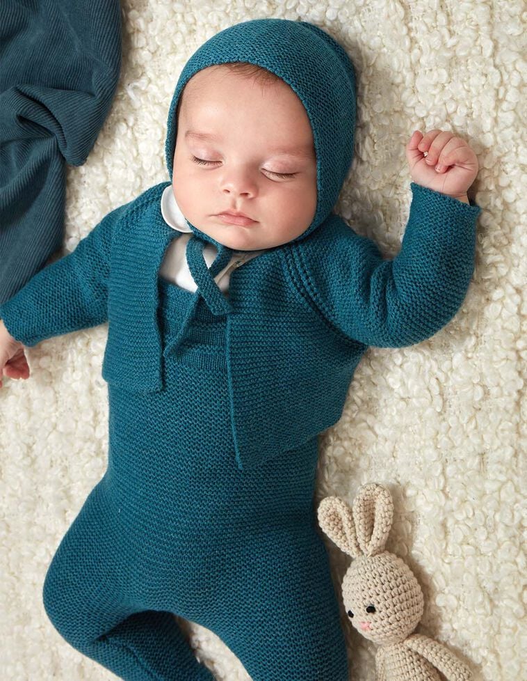 Casaco de malha em cor azul