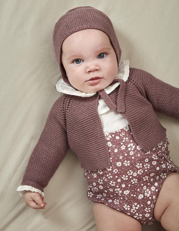 Casaco em malha jarreteira roxo