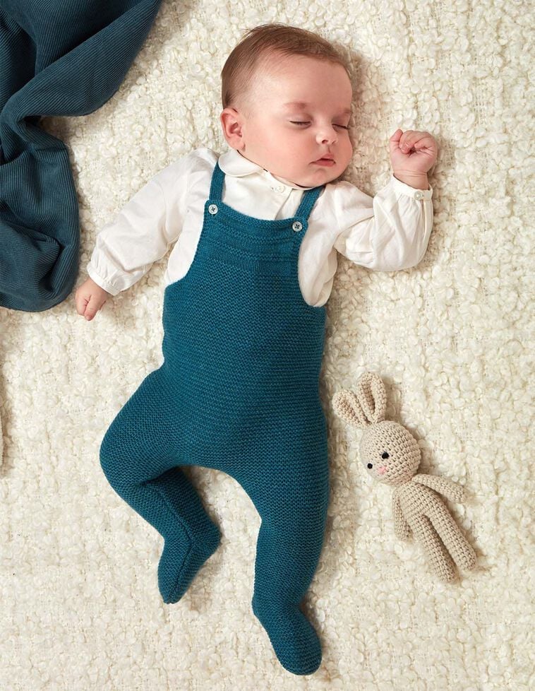 Macacão de malha em cor azul