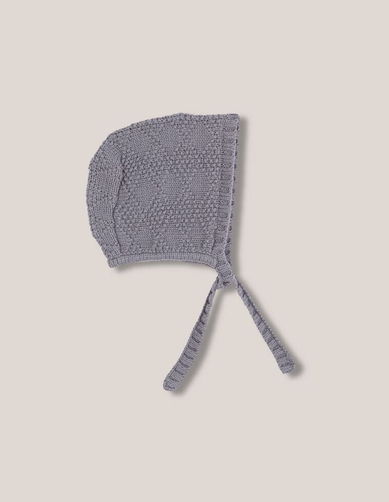 Capuz em malha especial com lã azul claro