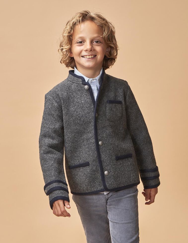 Casaco austríaco de lã cinzento