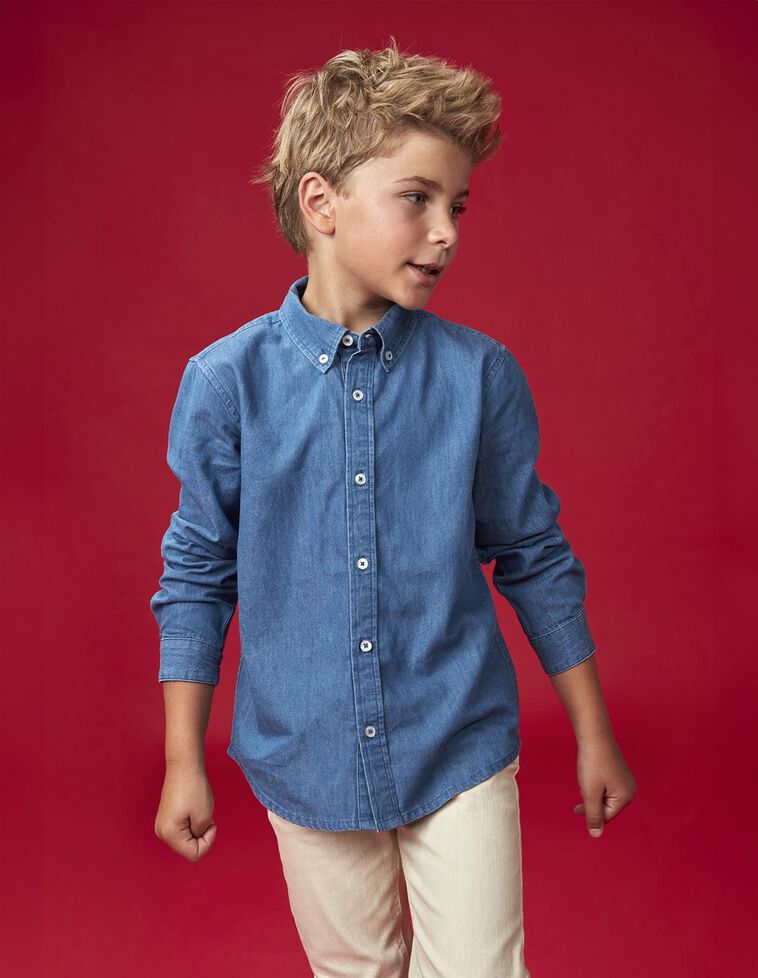 Camisa ganga azul claro