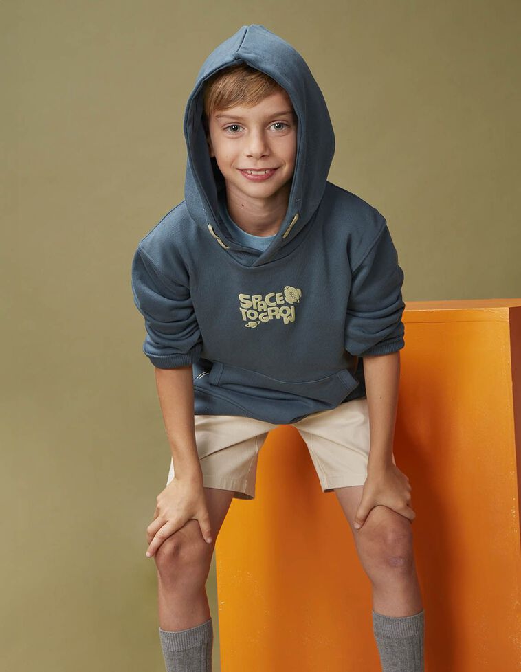 Sweatshirt com estampa espacial verde-petróleo