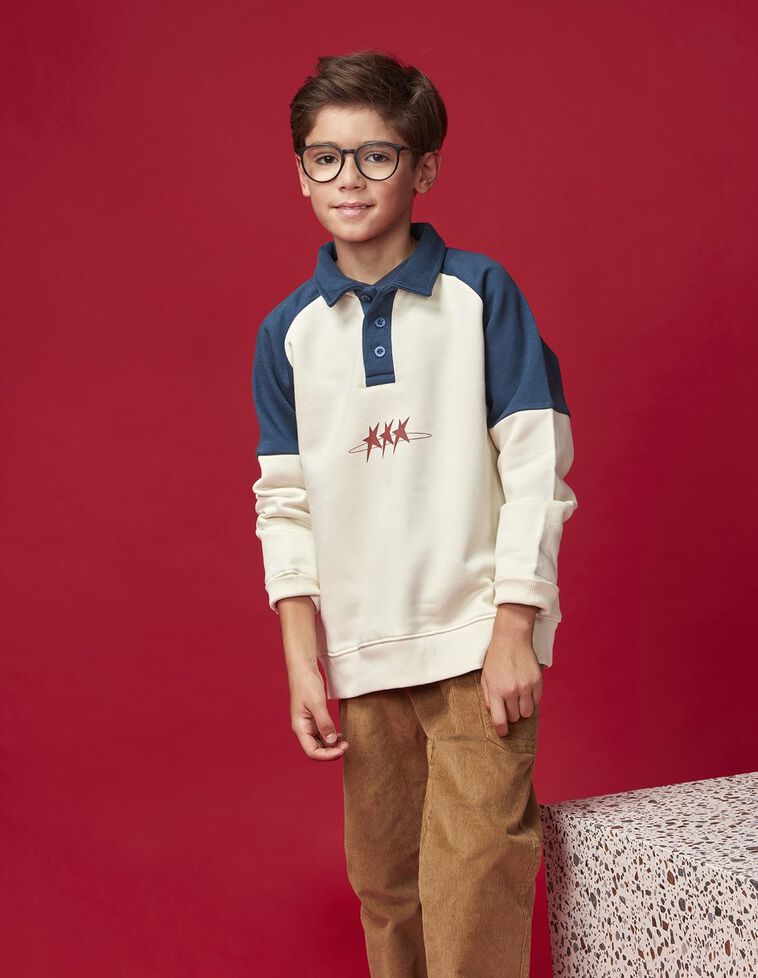 Sweatshirt com estampa de hóquei branco