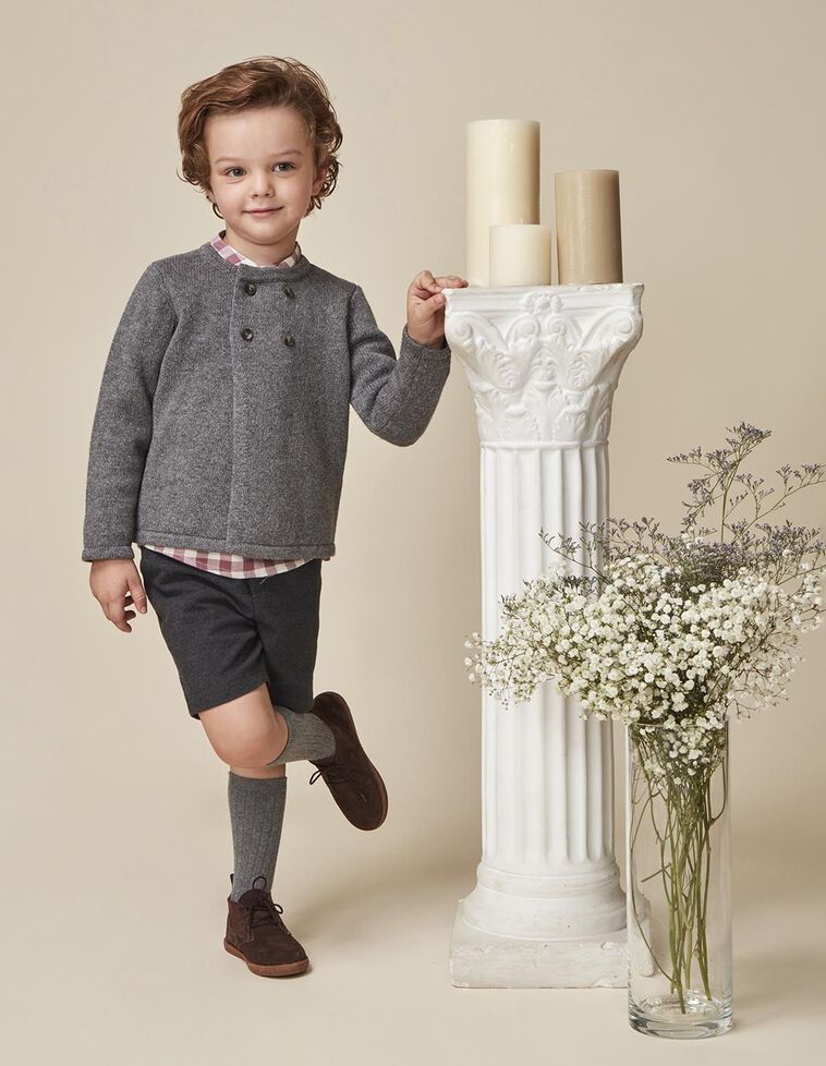 Casaco de malha cinza marengo cinza