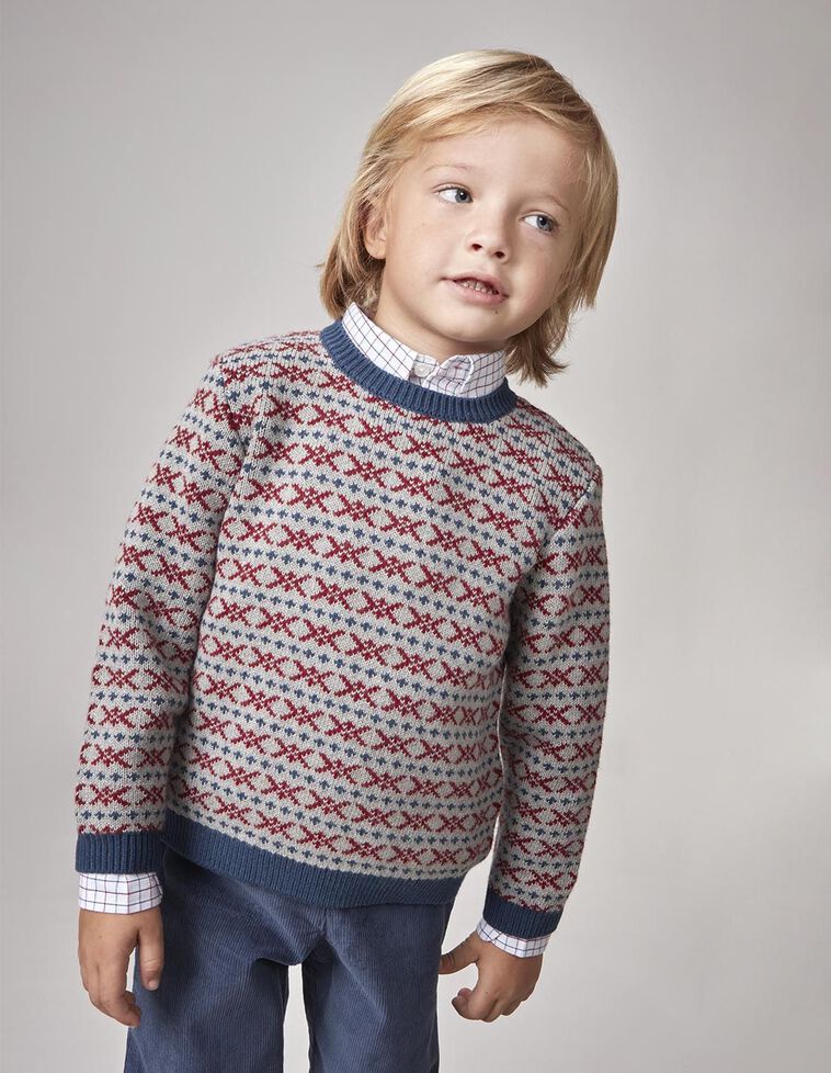 Camisola com greca cinzenta