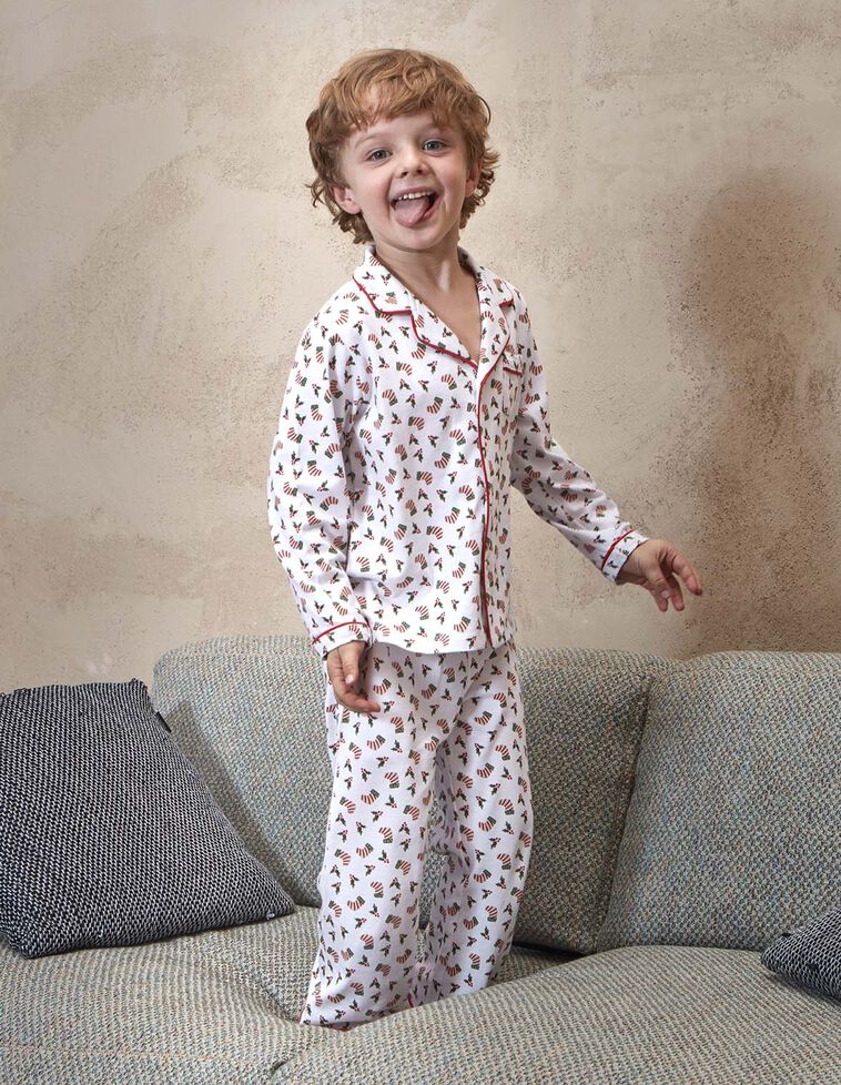 Pijama de Natal com contraste branco