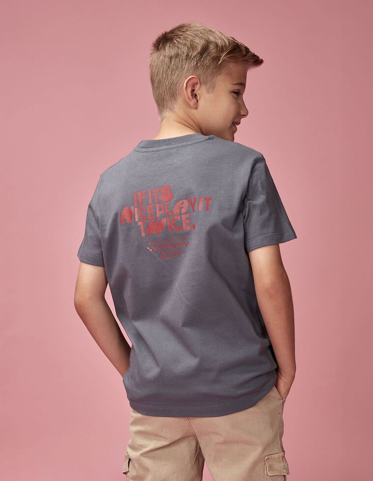 T-shirt com estampa rádio azul claro