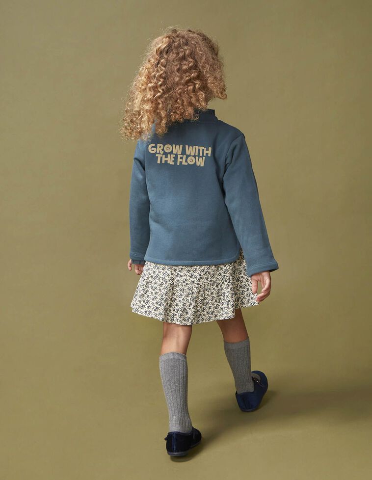 Sweatshirt com estampa nas costas verde-petróleo