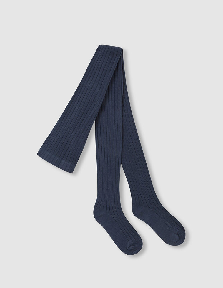 Collants básicos canelados verde-petróleo