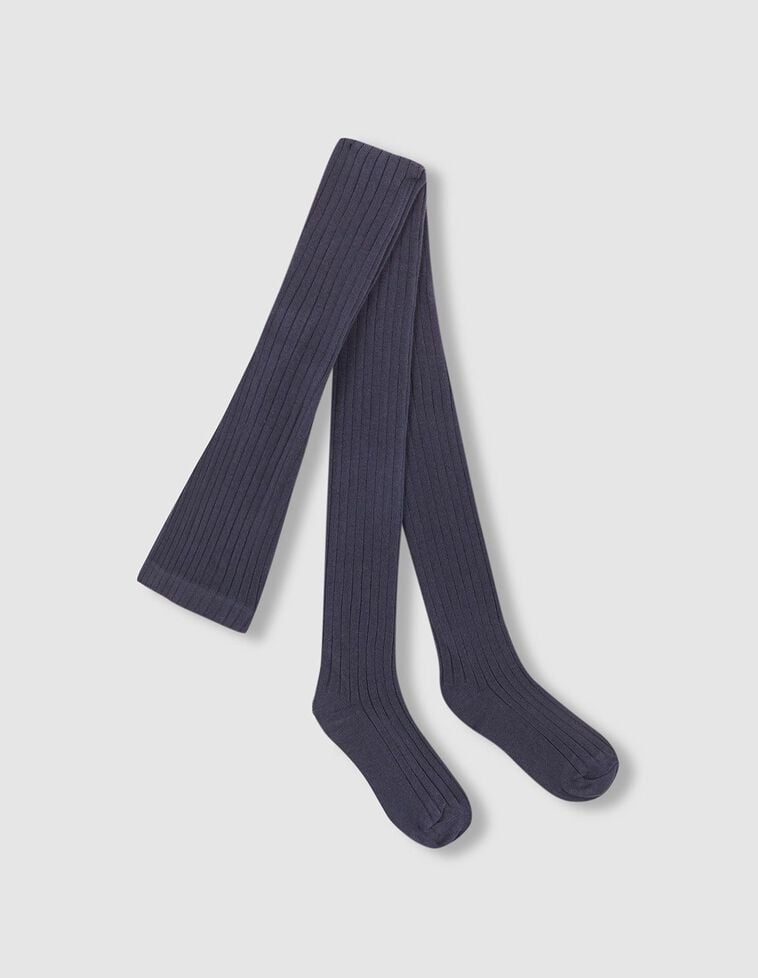 Collants básicos canelados azul claro