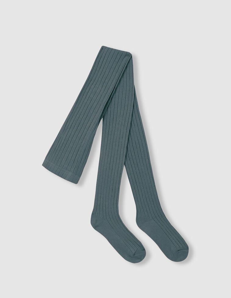 Collants básicos canelados azul claro