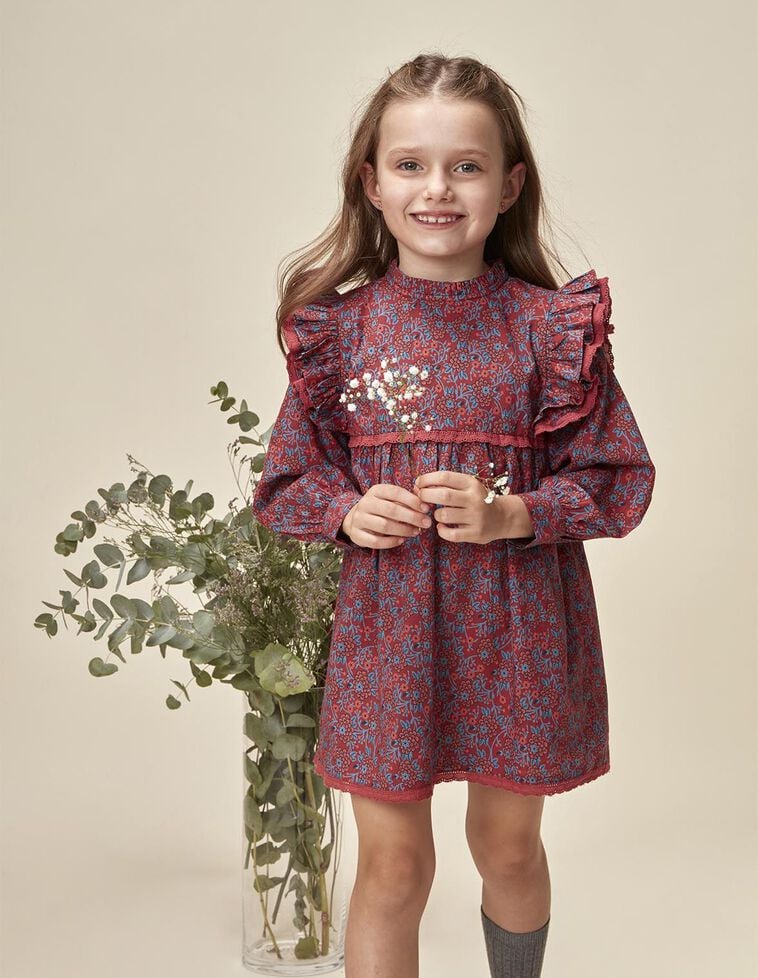 Vestido com estampa granada