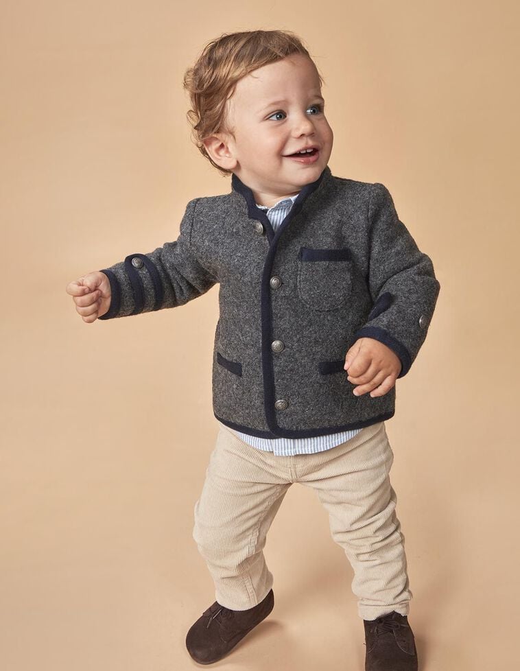 Casaco austríaco de lã cinzento