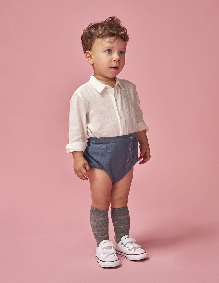 Camisa body com gola em V branca