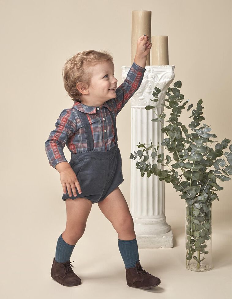 Calções bombachos com alças removíveis azul claro