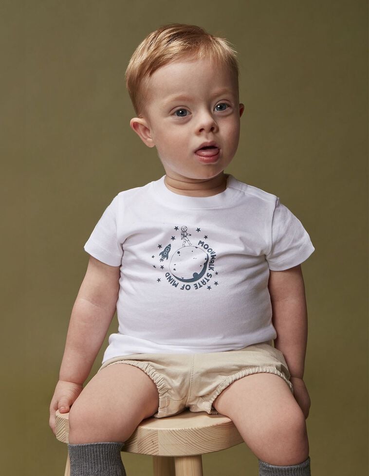 T-shirt com estampado moonwalk branco