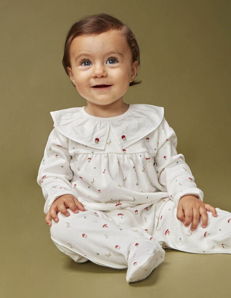 Pijama cogumelos branco