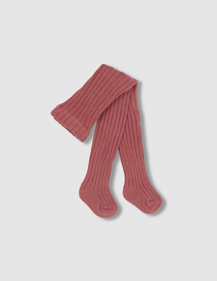 Collants canelados rosa