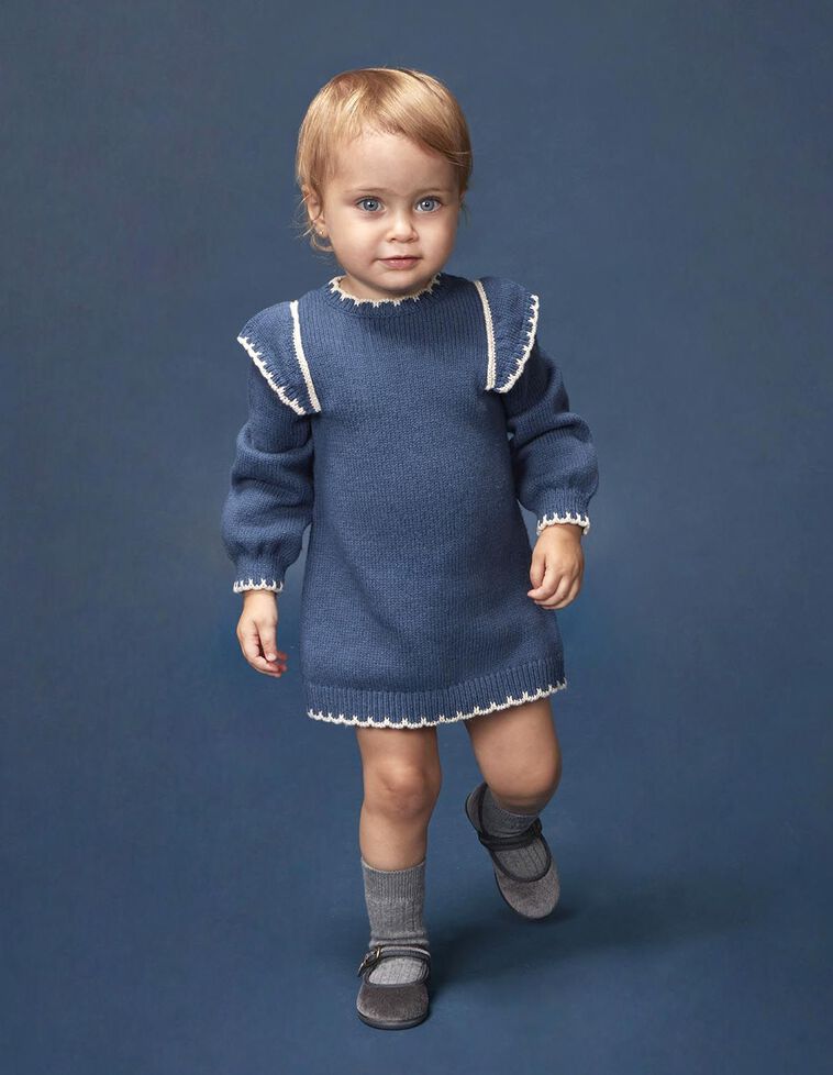 Vestido de malha azul