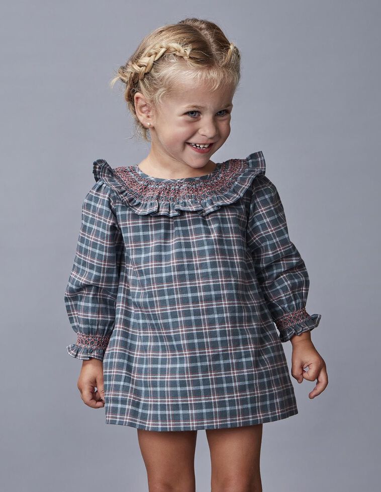 Vestido xadrez verde